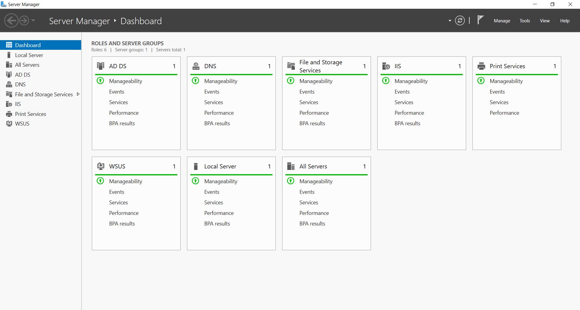 Screenshot of Centralized Windows Server Dashboard Overview