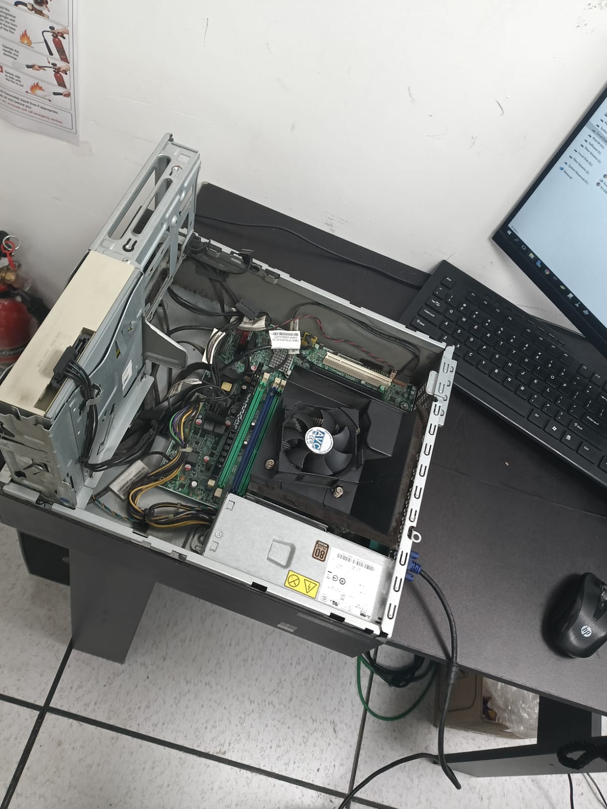 Desktop PC Open Case Internal Components