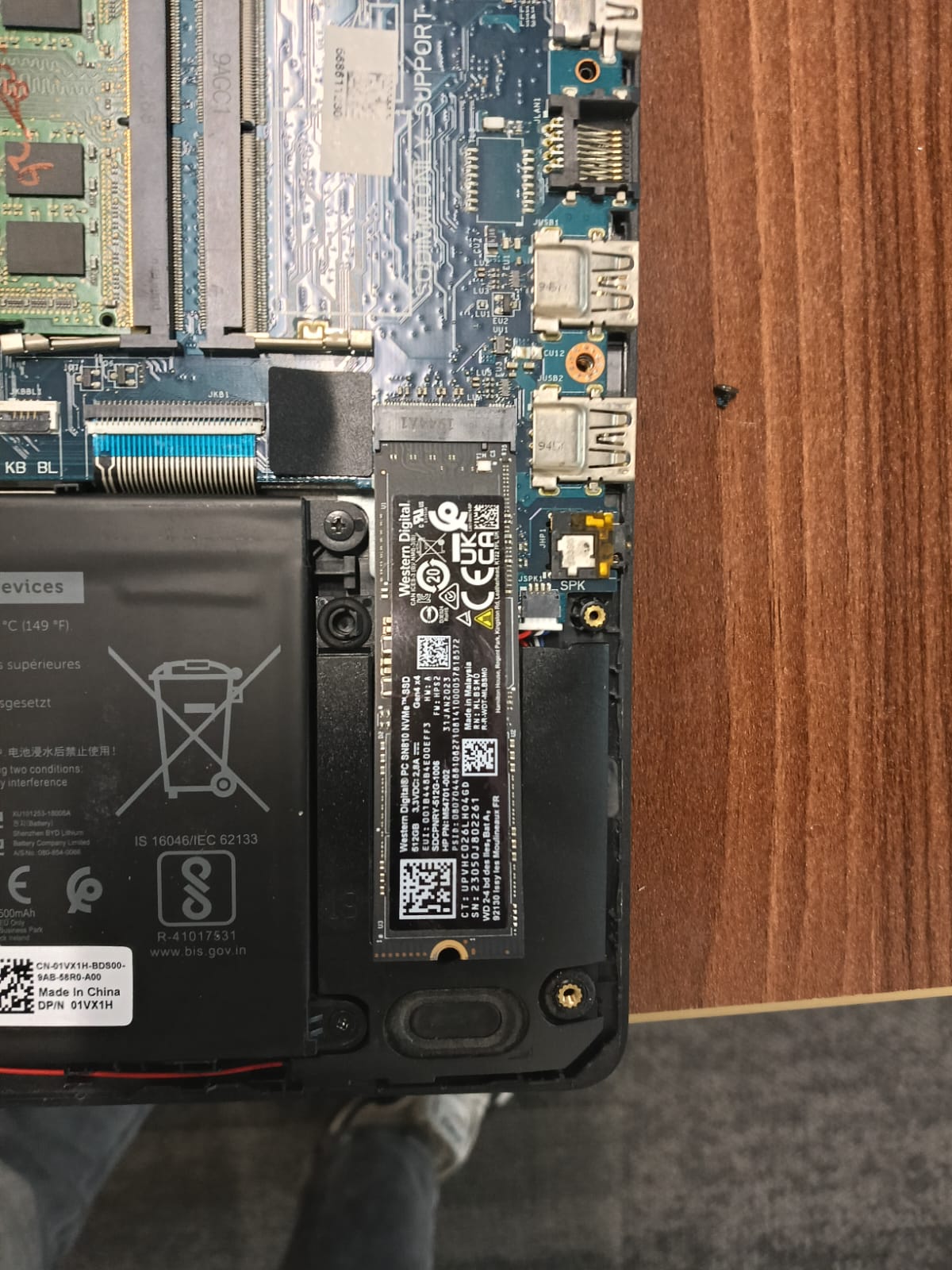Laptop M2 SSD Installed