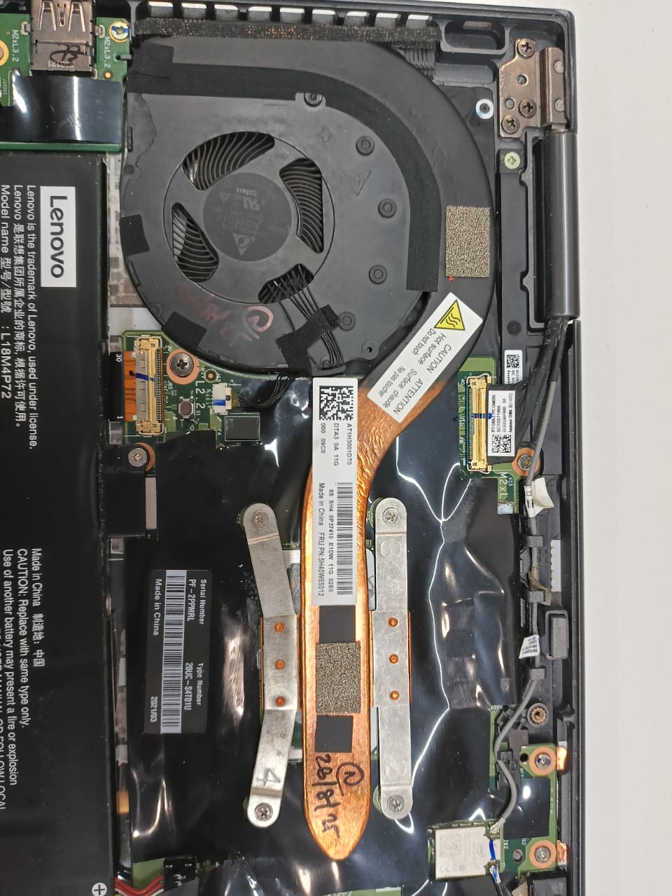 Lenovo Laptop Cooling Fan And Heat Pipe