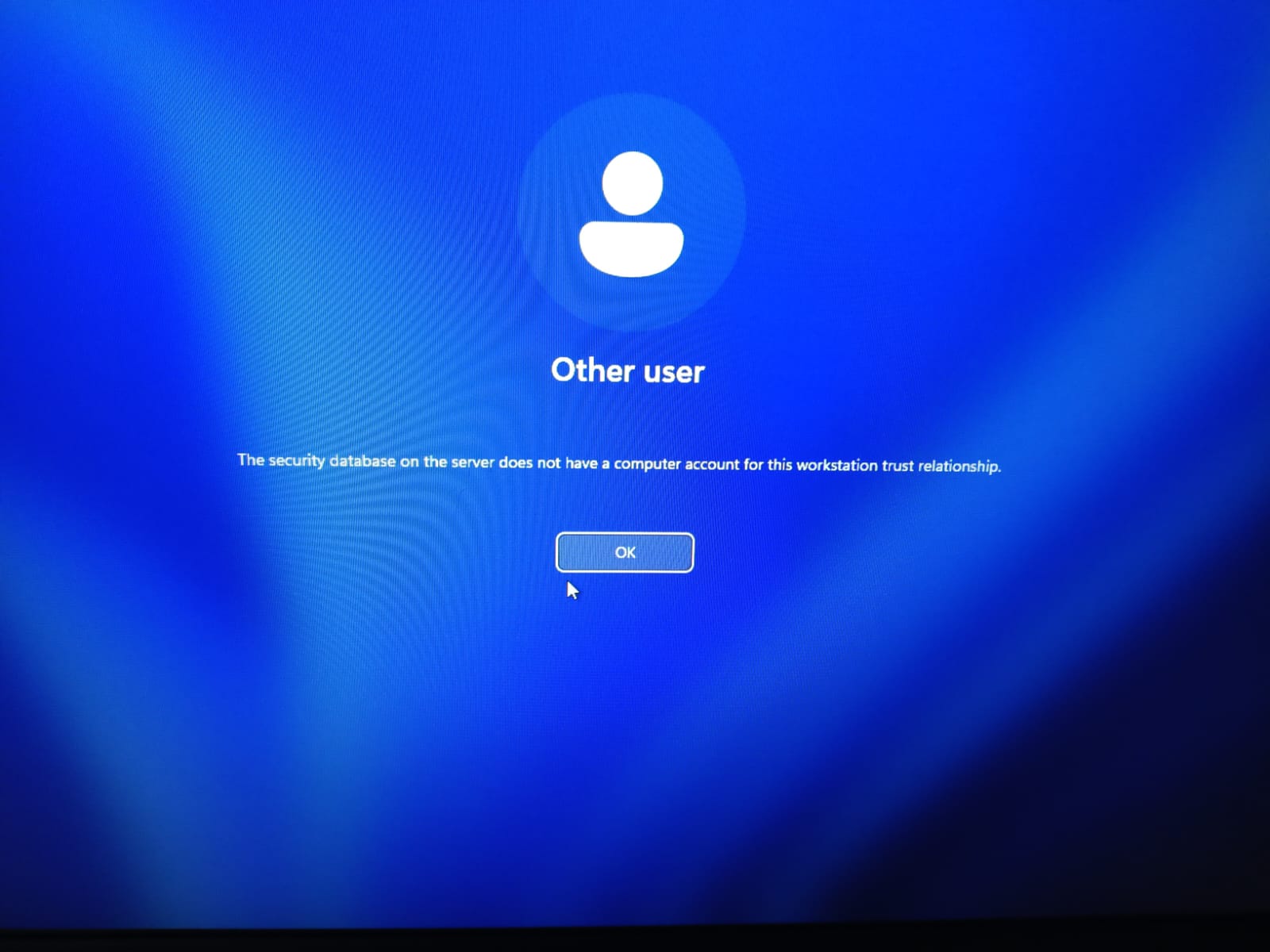 Windows Domain Workstation Trust Relationship Error